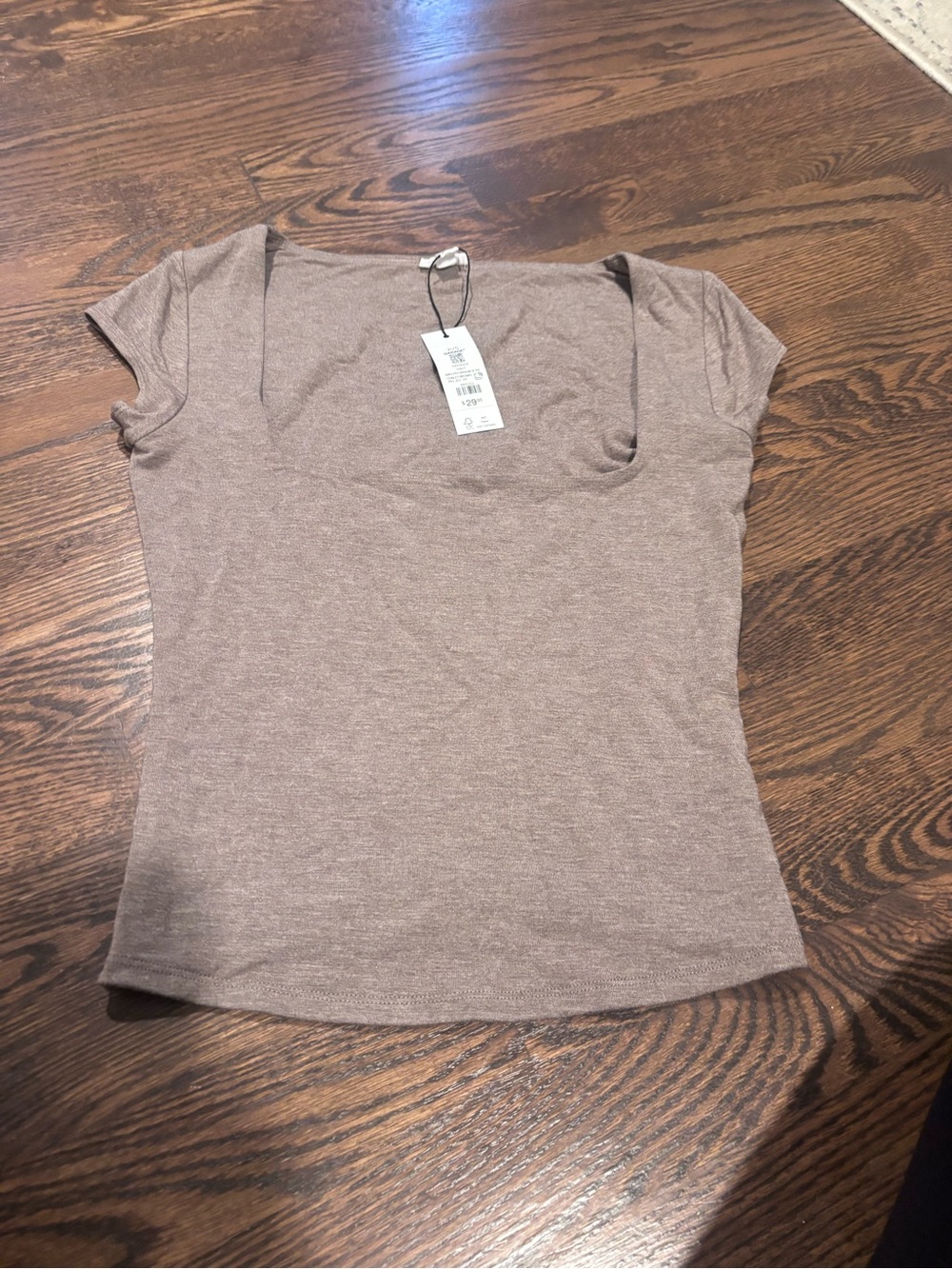 Garage Women's Scoop Neck Short Sleeve Top - Taupe
